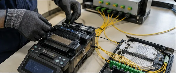 Fiber optic installation and fusion splicing work